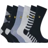 Underwear And Socks*Lyle And Scott 6 Pack of Mixed Dress Socks in Blue