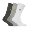 Underwear And Socks*Lyle And Scott 3 Pack of Plain Socks in Grey