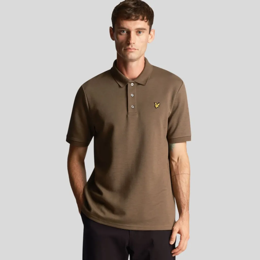 Polo Shirts*Lyle And Scott Chunky Slub Polo Shirt in olive