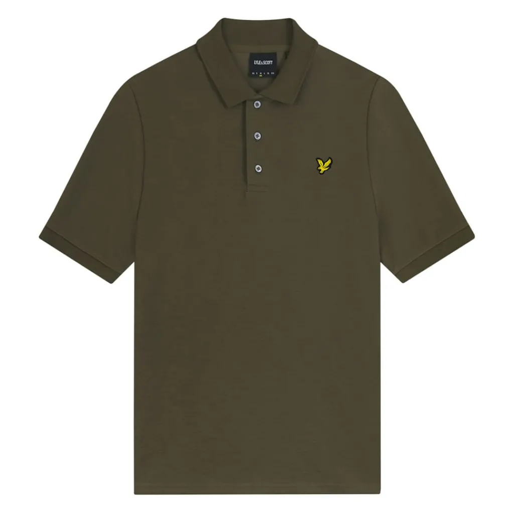 Polo Shirts*Lyle And Scott Chunky Slub Polo Shirt in olive