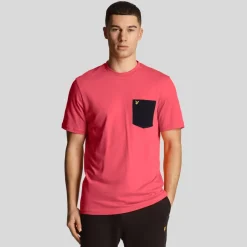 T-Shirts And Vests*Lyle And Scott Contrast Pocket T-Shirt in Pink