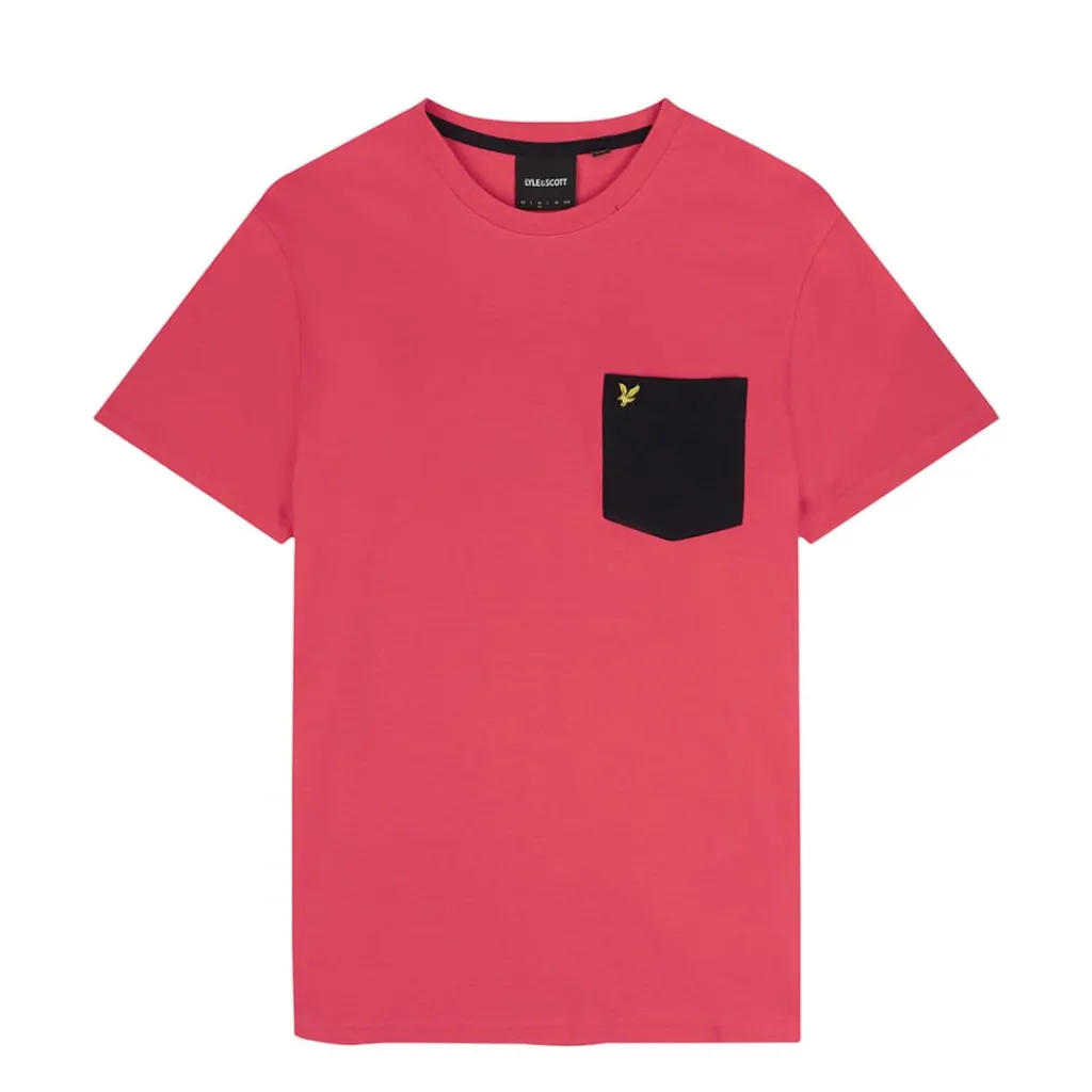 T-Shirts And Vests*Lyle And Scott Contrast Pocket T-Shirt in Pink
