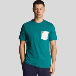 T-Shirts And Vests*Lyle And Scott Contrast Pocket T-Shirt in Green White