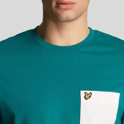 T-Shirts And Vests*Lyle And Scott Contrast Pocket T-Shirt in Green White