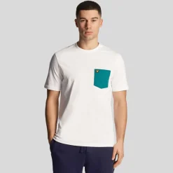 T-Shirts And Vests*Lyle And Scott Contrast Pocket T-Shirt in White Green