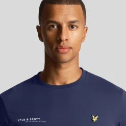T-Shirts And Vests*Lyle And Scott Co-Ordinate Print Plain T-Shirt in Navy