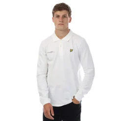 Polo Shirts*Lyle And Scott Co-Ordinate Print Long Sleeve Polo Shirt in White