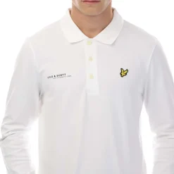 Polo Shirts*Lyle And Scott Co-Ordinate Print Long Sleeve Polo Shirt in White