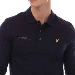Polo Shirts|T-Shirts And Vests*Lyle And Scott Co-Ordinate Print Long Sleeve Polo Shirt in Navy