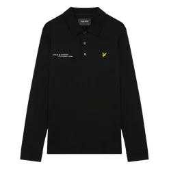 Polo Shirts*Lyle And Scott Co-Ordinate Print Long Sleeve Polo Shirt in Black