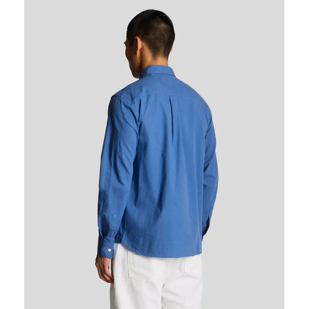 Shirts*Lyle And Scott Cotton Linen Button Down Shirt in Blue