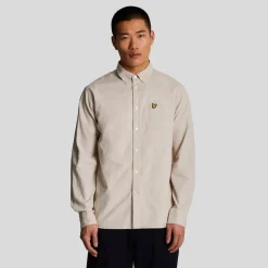 Shirts*Lyle And Scott Cotton Linen Button Down Shirt in Cream