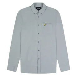 Shirts*Lyle And Scott Cotton Linen Button Down Shirt in Blue