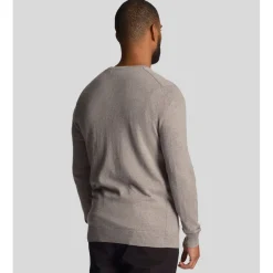 Knitwear*Lyle And Scott Cotton Merino V-Neck Sweater in Grey