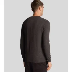 Knitwear*Lyle And Scott Cotton Merino V-Neck Sweater in Charcoal