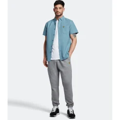 Shirts*Lyle And Scott Cotton Slub Short Sleeve Shirt in Blue