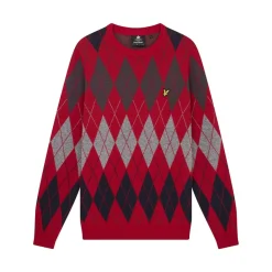 Knitwear*Lyle And Scott Crew Neck Jumper in Red