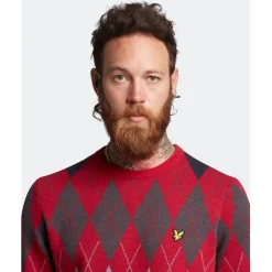 Knitwear*Lyle And Scott Crew Neck Jumper in Red