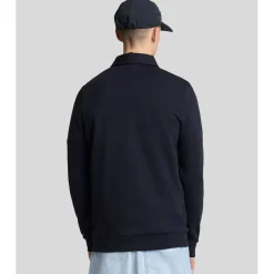 Sweatshirts*Lyle And Scott Embroidered Collared Quarter Zip Sweatshirt in Navy