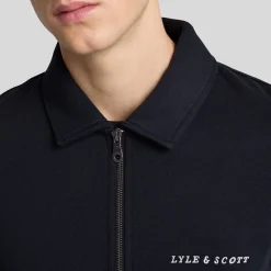 Sweatshirts*Lyle And Scott Embroidered Collared Quarter Zip Sweatshirt in Navy