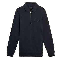 Sweatshirts*Lyle And Scott Embroidered Collared Quarter Zip Sweatshirt in Navy
