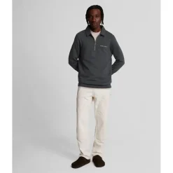 Sweatshirts*Lyle And Scott Embroidered Collared Quarter Zip Sweatshirt in Gunmetal
