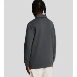 Sweatshirts*Lyle And Scott Embroidered Collared Quarter Zip Sweatshirt in Gunmetal