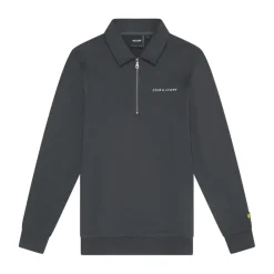 Sweatshirts*Lyle And Scott Embroidered Collared Quarter Zip Sweatshirt in Gunmetal