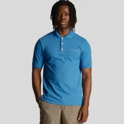 Polo Shirts*Lyle And Scott Embroidered Polo Shirt in Blue