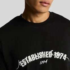 T-Shirts And Vests*Lyle And Scott Established 1874 Graphic T-Shirt in Black