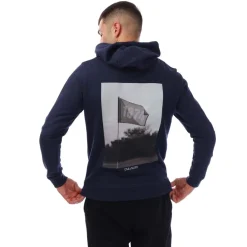 Sweatshirts|Hoodies*Lyle And Scott Flag Print Pullover Hoodie in Navy