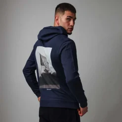 Sweatshirts|Hoodies*Lyle And Scott Flag Print Pullover Hoodie in Navy