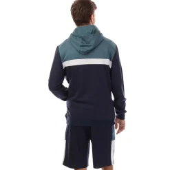 Sweatshirts|Hoodies*Lyle And Scott Fly Fleece Colour Block Hoodie in Navy
