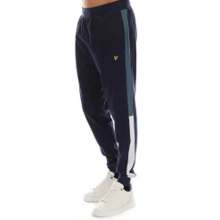 Trousers*Lyle And Scott Fly Fleece Colour Block Tracksuit Bottoms in Navy