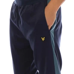 Trousers*Lyle And Scott Fly Fleece Colour Block Tracksuit Bottoms in Navy