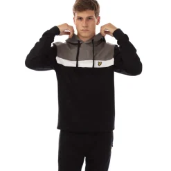 Sweatshirts|Hoodies*Lyle And Scott Fly Fleece Colour Block Hoodie in Black