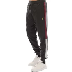 Trousers*Lyle And Scott Fly Fleece Colour Block Tracksuit Bottoms in Grey