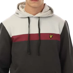 Sweatshirts|Hoodies*Lyle And Scott Fly Fleece Colour Block Hoodie in Grey