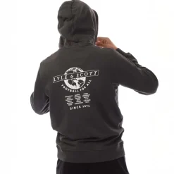 Sweatshirts|Hoodies*Lyle And Scott Football World Graphic Pullover Hoodie in Gunmetal