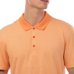 Polo Shirts*Lyle And Scott Golf Microstripe Polo Shirt in Orange