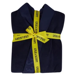 Underwear And Socks*Lyle And Scott Jacquard Text Dressing Gown in Blue