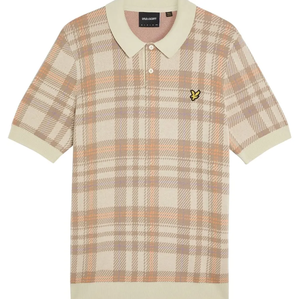 Knitwear*Lyle And Scott Knit Polo Shirt in Beige