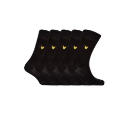 Underwear And Socks*Lyle And Scott Liam 5 Pack Crew Socks in Black