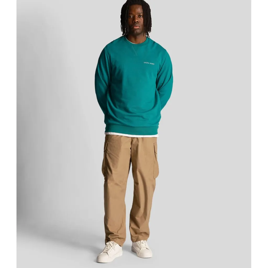 Sweatshirts*Lyle And Scott Loopback Embroidered Crewneck Sweatshirt in Green