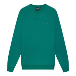 Sweatshirts*Lyle And Scott Loopback Embroidered Crewneck Sweatshirt in Green