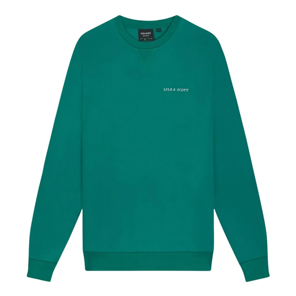 Sweatshirts*Lyle And Scott Loopback Embroidered Crewneck Sweatshirt in Green