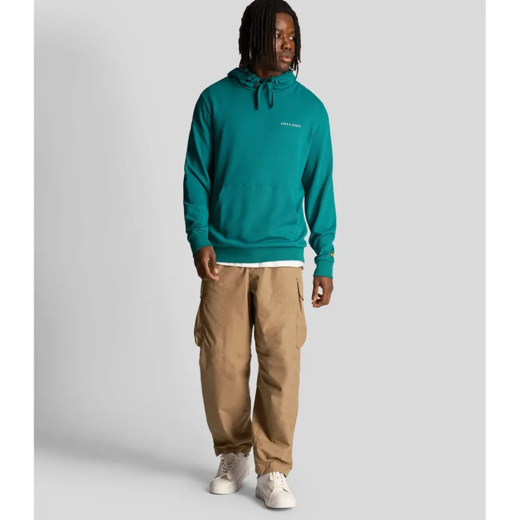 Sweatshirts|Hoodies*Lyle And Scott Loopback Embroidered Hoodie in Green