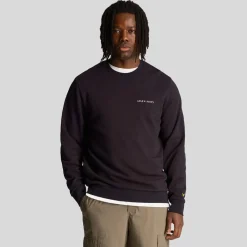 Sweatshirts*Lyle And Scott Loopback Embroidered Crewneck Sweatshirt in Navy