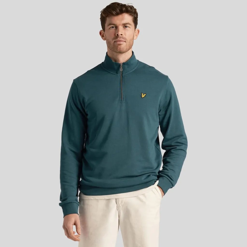 Sweatshirts*Lyle And Scott Loopback Quarter Zip Sweatshirt in Green