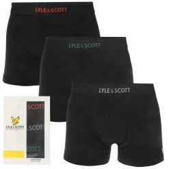 Gifts*Lyle And Scott Mens Devon 3 Pack Boxer Shorts in Black